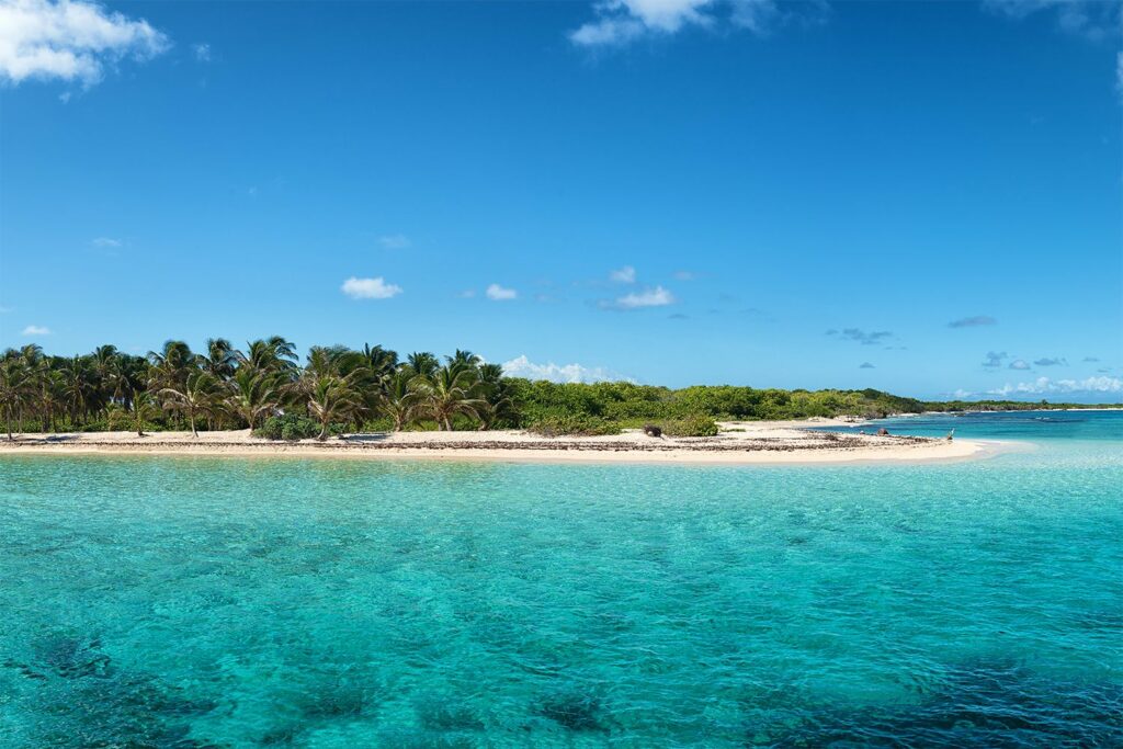 Ankunft in Petite Terre, geschütztes Naturreservat auf Guadeloupe, Karibik